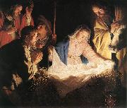 HONTHORST, Gerrit van Adoration of the Shepherds  sf Sweden oil painting artist